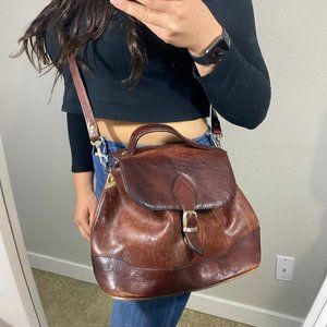 Vintage 60s Gabbriele Leather Crossbody Messenger Bag Purse